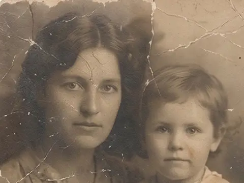 Faded old family photograph